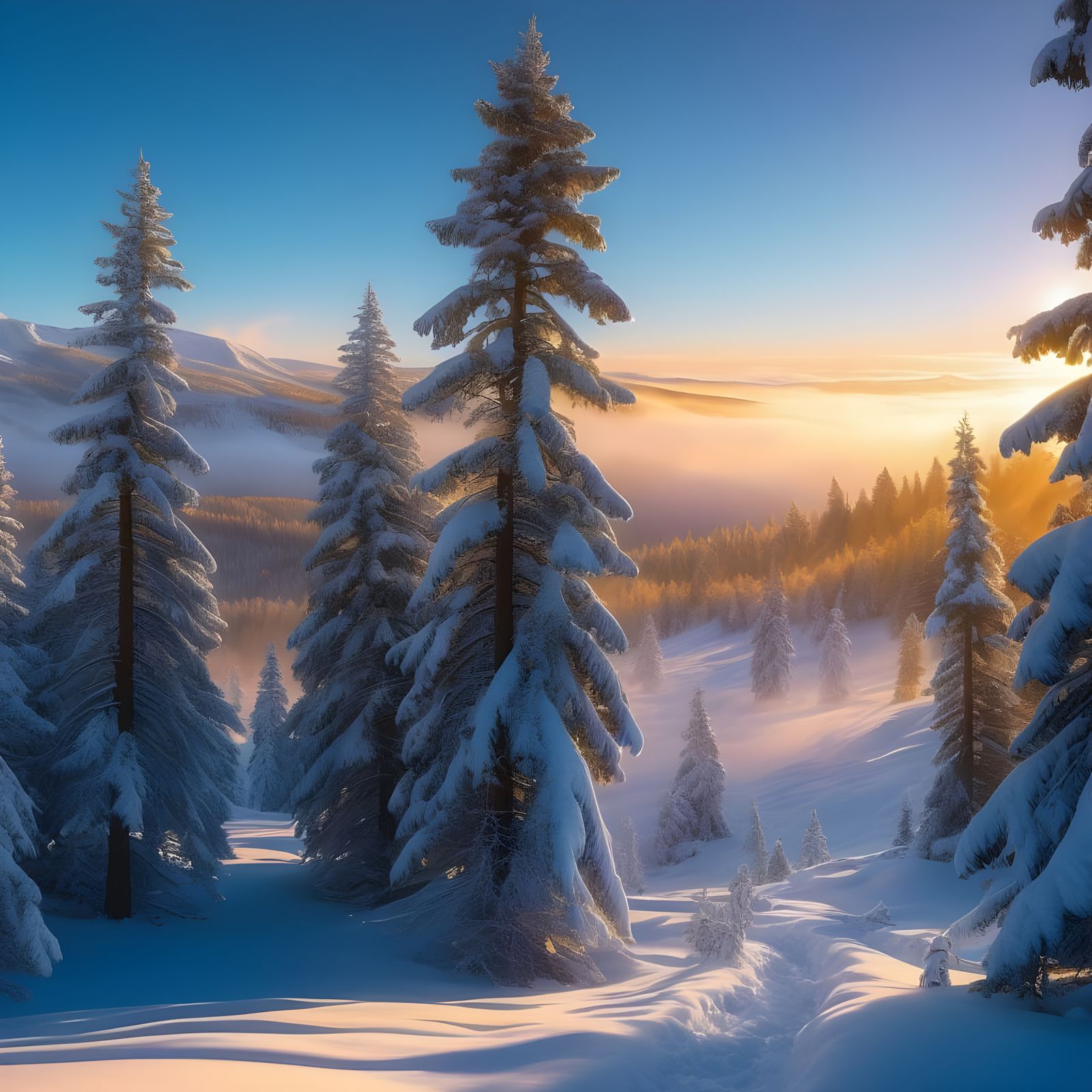 Surreal Cosmic Landscape at Sunrise