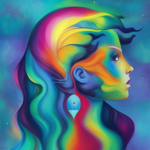 Intricate Colorful Fantasy Art Nouveau Digital Painting