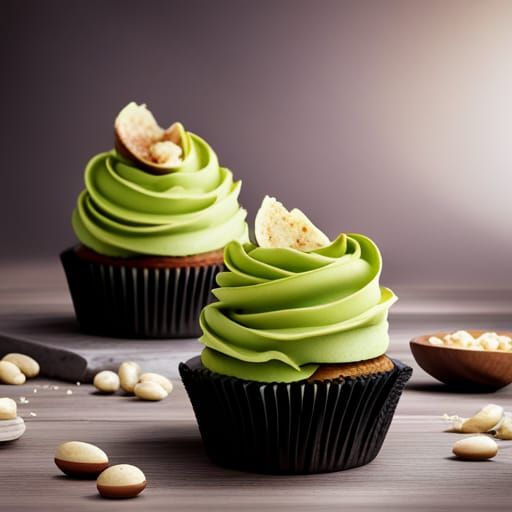 White Bean Avocado Cupcake: Digital Matte Painting