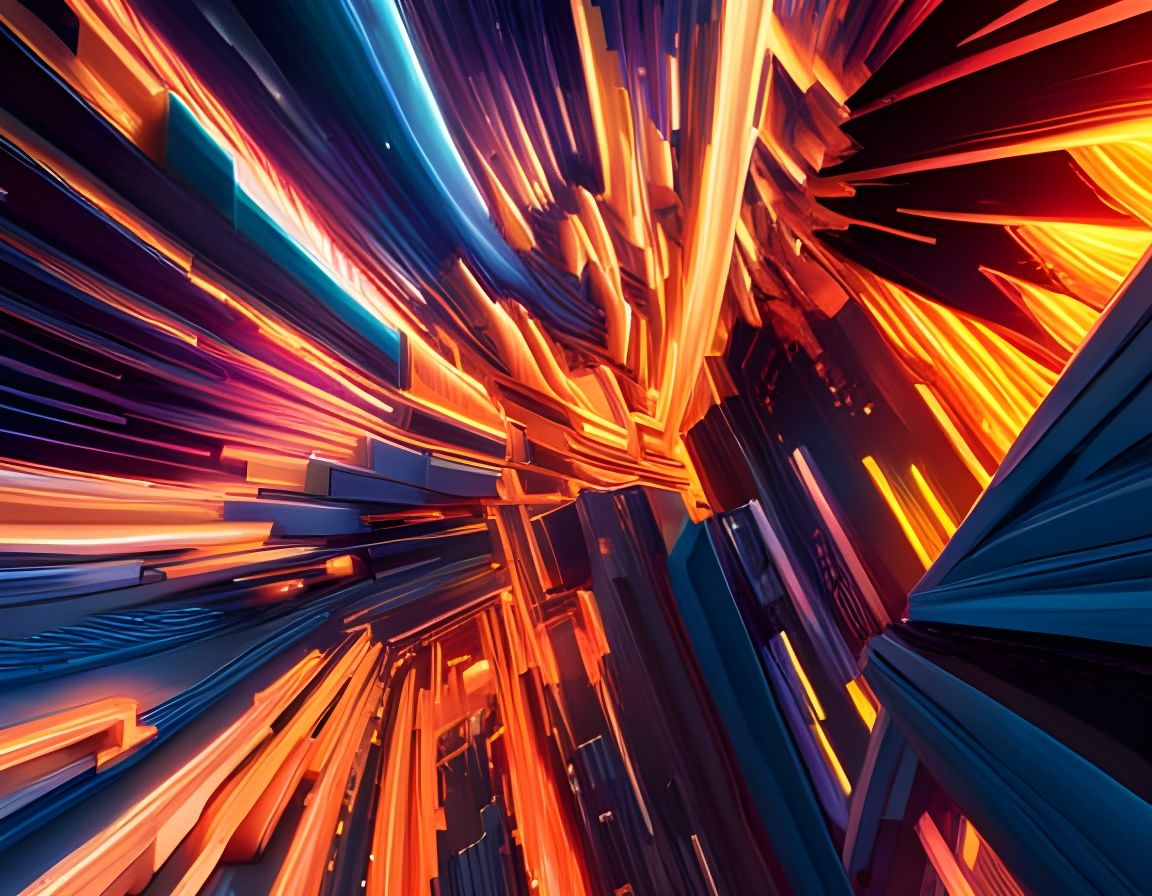 Detailed Big Bang Creation in Cubism Style