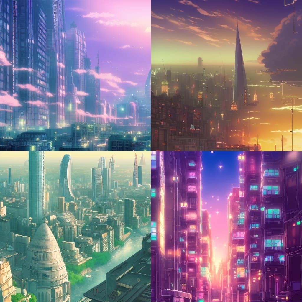 Futuristic London in Anime Style
