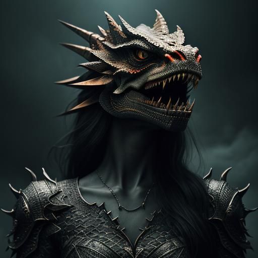 Angry Dragon Girl: Hyperrealistic HDR Portrait