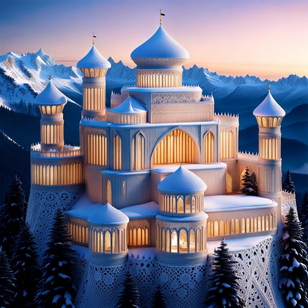 Lace Fortress on Snowy Mountain Top