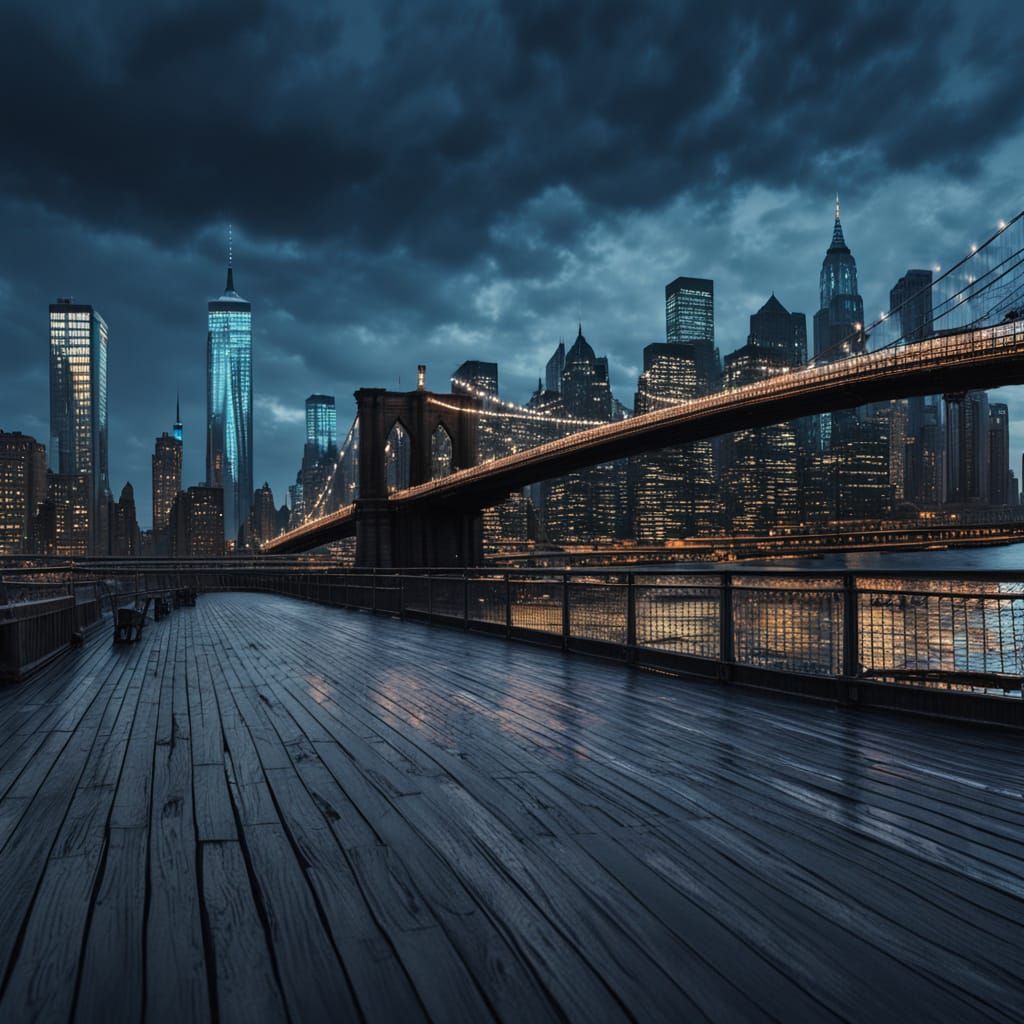 Surrealist Cityscape at Twilight: Futuristic Skyscrapers Ami...
