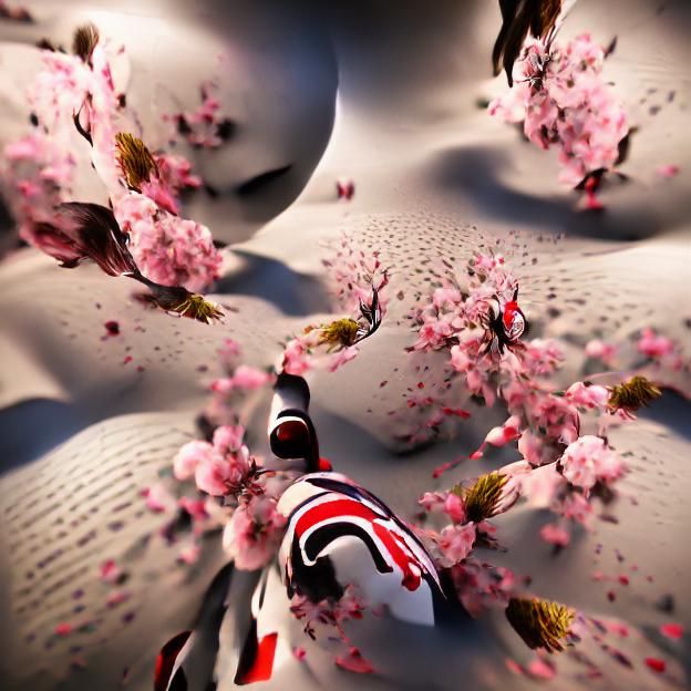 Geisha in Cherry Blossoms: A Modern Japanese Art