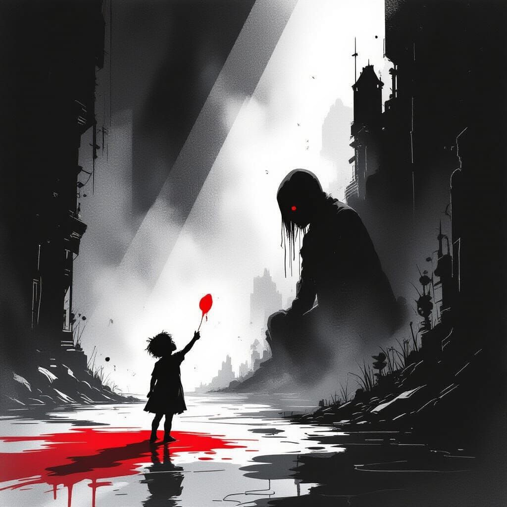 Monochrome World Reaching for Crimson: Graphic Novel Noir