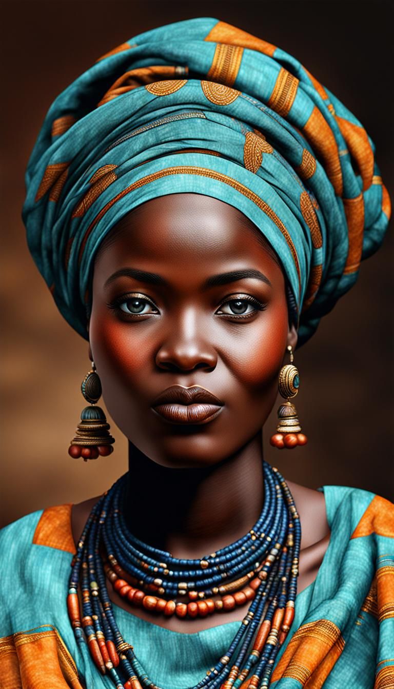 Realistic Portrait of a Beautiful Niger Woman