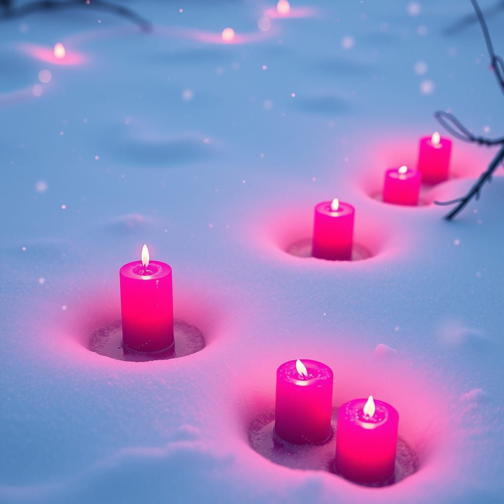 Whimsical Winter Wonderland in Vibrant Hues