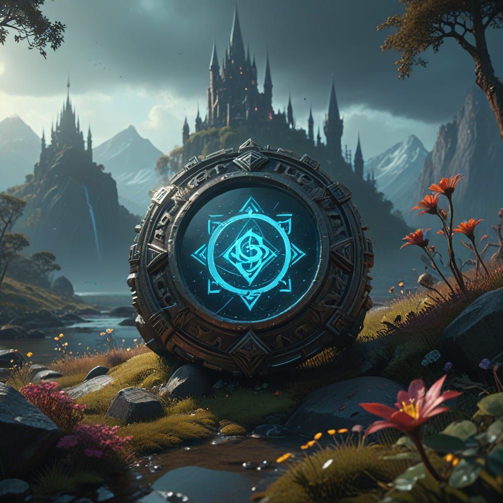 Surreal Fantasy Ring Concept Art in Deep, Saturated Colors