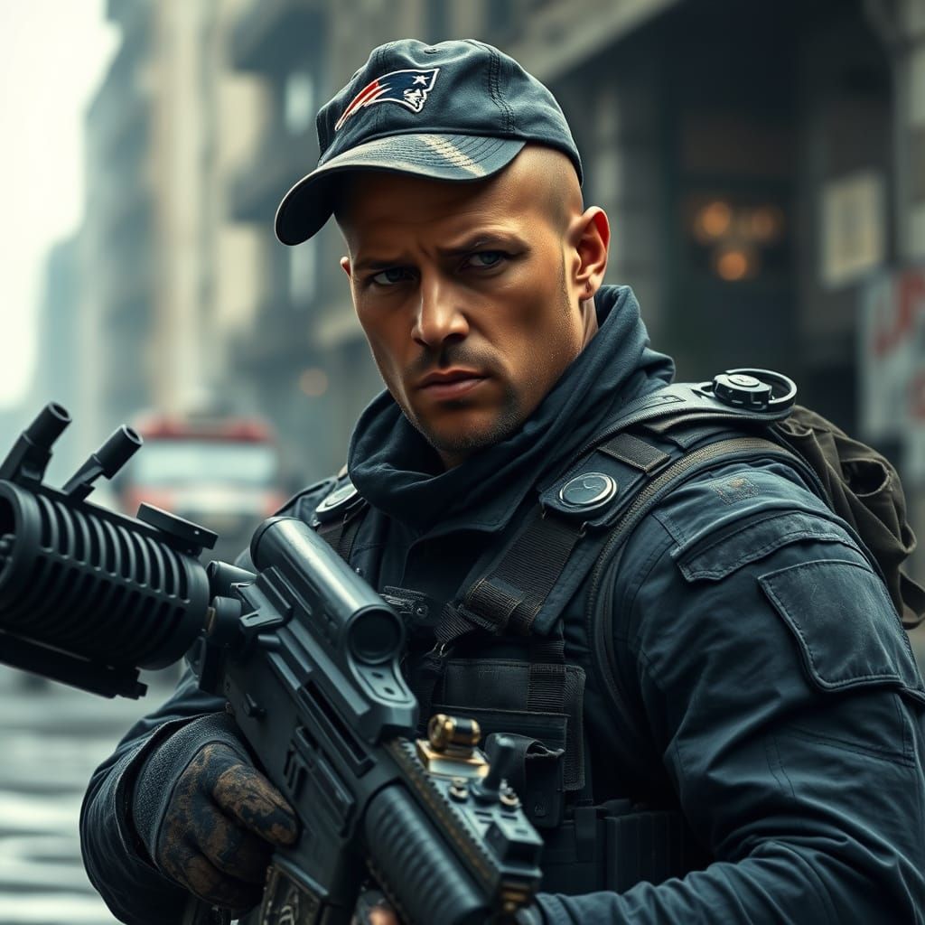Gritty Urban Warrior in Tactical Gear