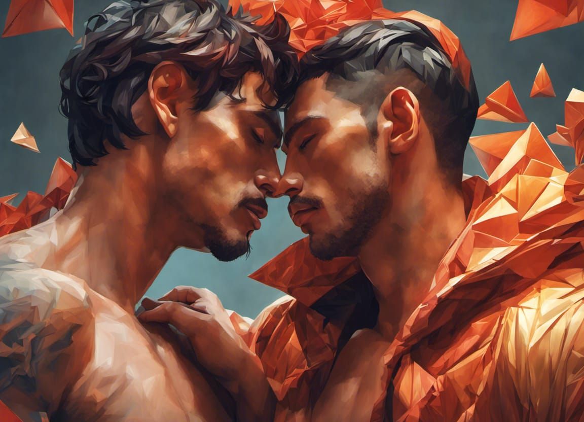 Passionate Origami Art: Boxers' Post-Fight Embrace