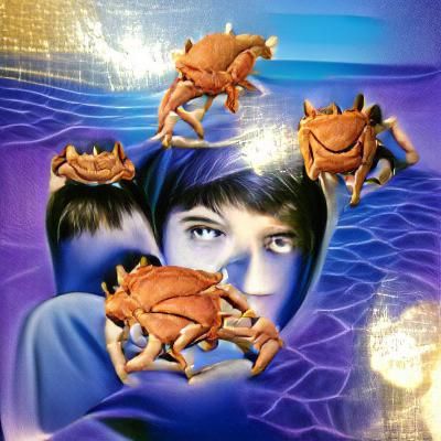 Animorphs-Style Book Cover: Boy to Crab Transformation