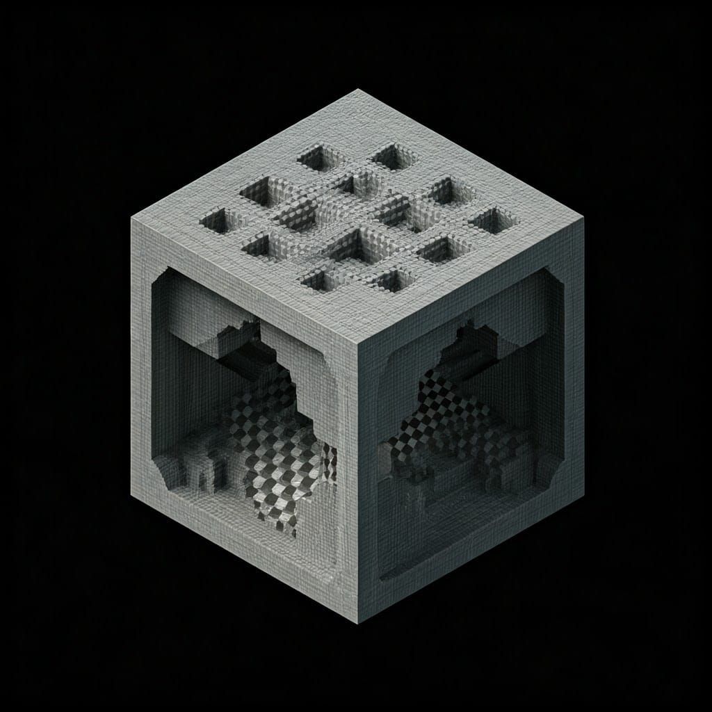 Impossible Geometric Structure in High Contrast Gingham Prin...