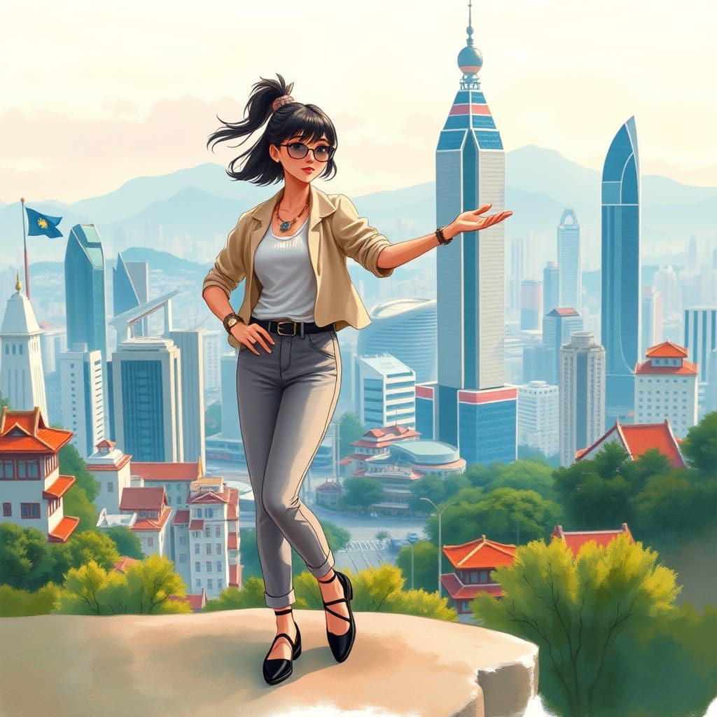 Surreal Taipei Dreamscape in Whimsical Ghibli Style