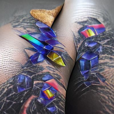 Realistic Titanium Quartz Garter Tattoo Design