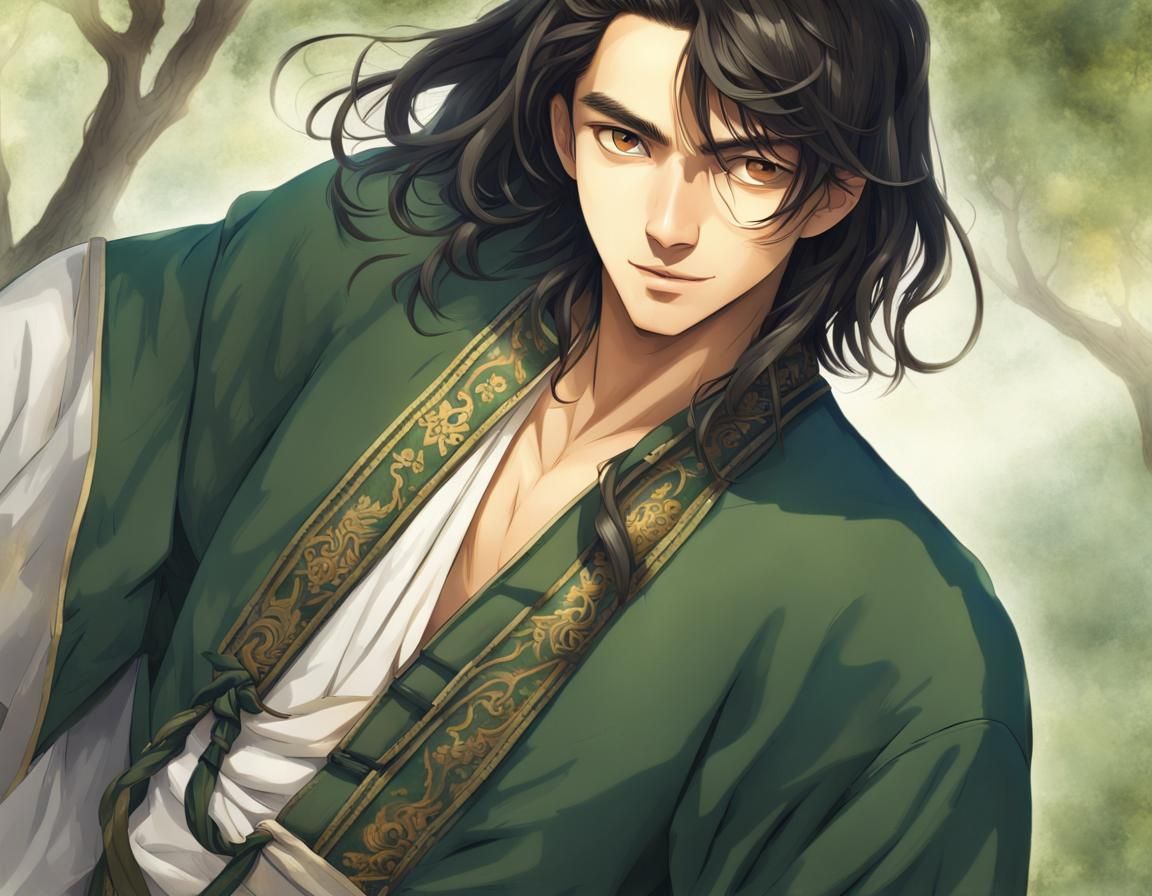 Beautiful Chinese Drama Male Lead with Long Black Hair