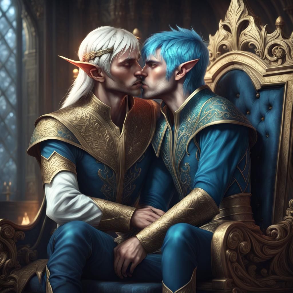 Passionate Elven Embrace: A Digital Masterpiece