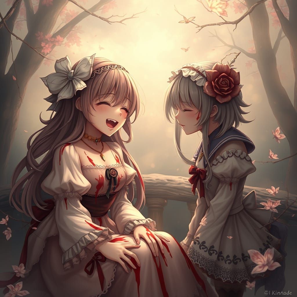 Anime Girl Mocks Opponent with Bloody Revenge