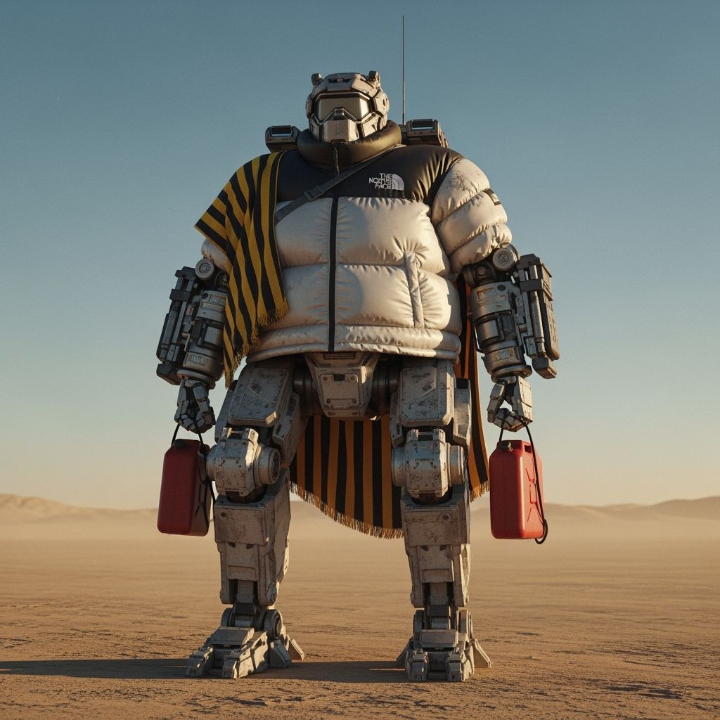 Desert Mech with North Face Jacket, Retro-Futuristic Film St...
