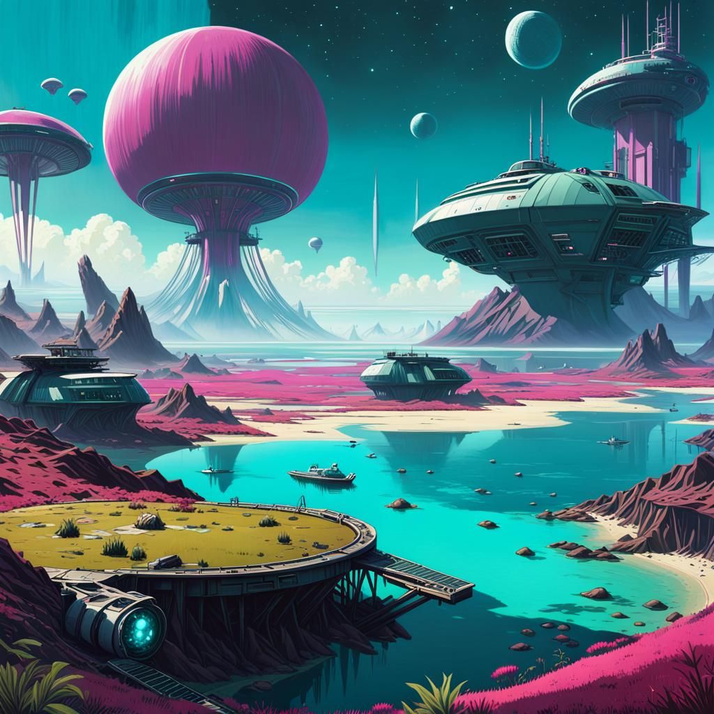 Extraterrestrial Settlement in No Man's Sky Style