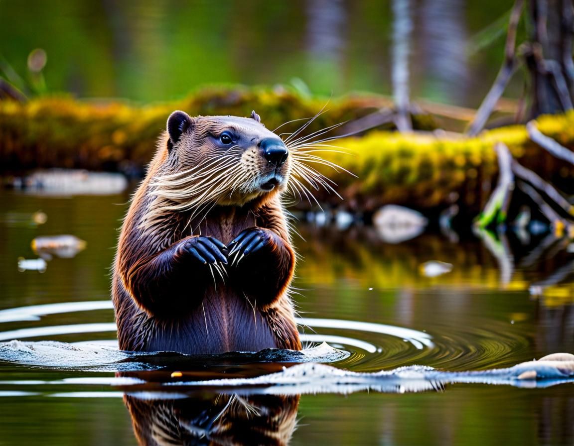 beaver in a pond