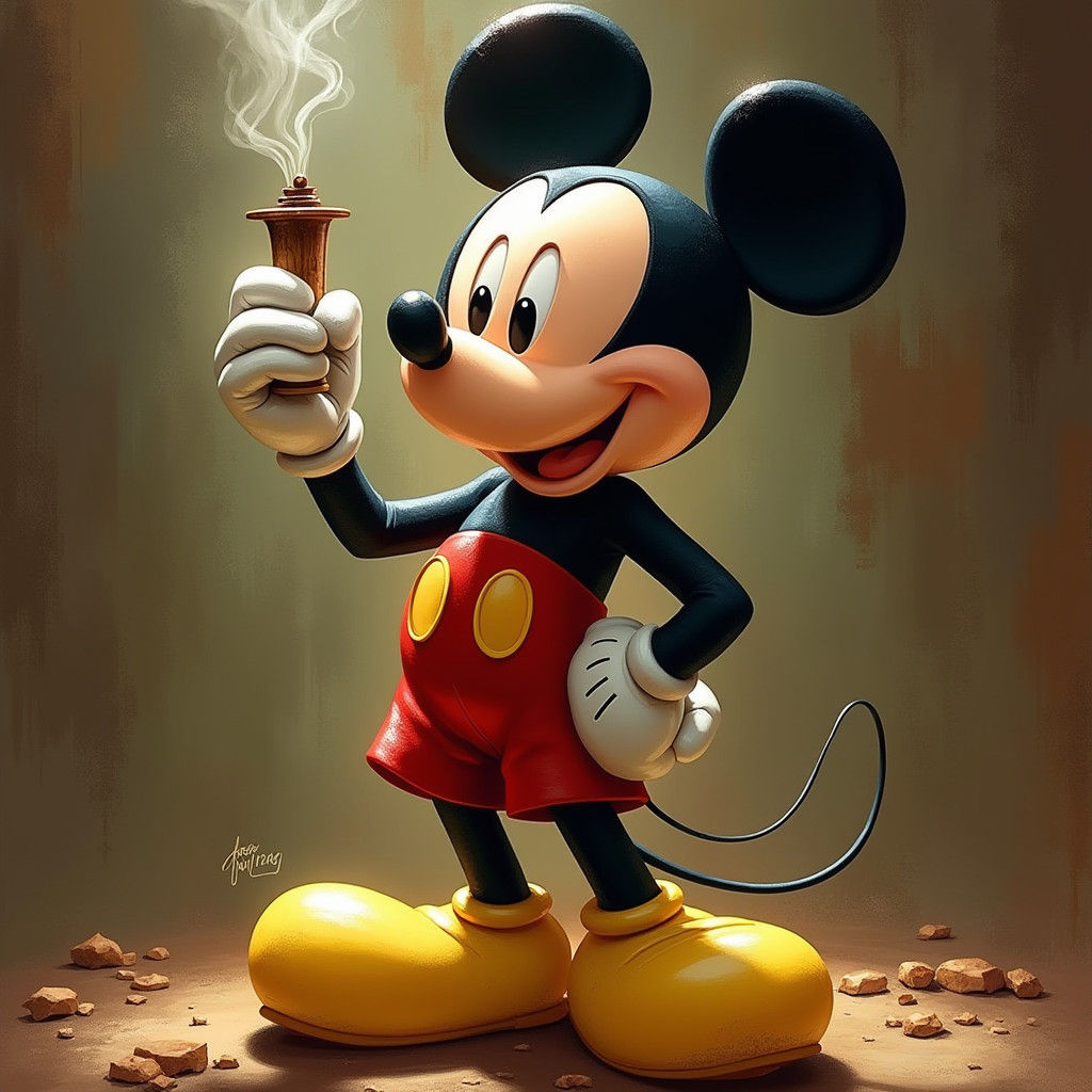 Mickey Mouse in 1940s Film Noir Style