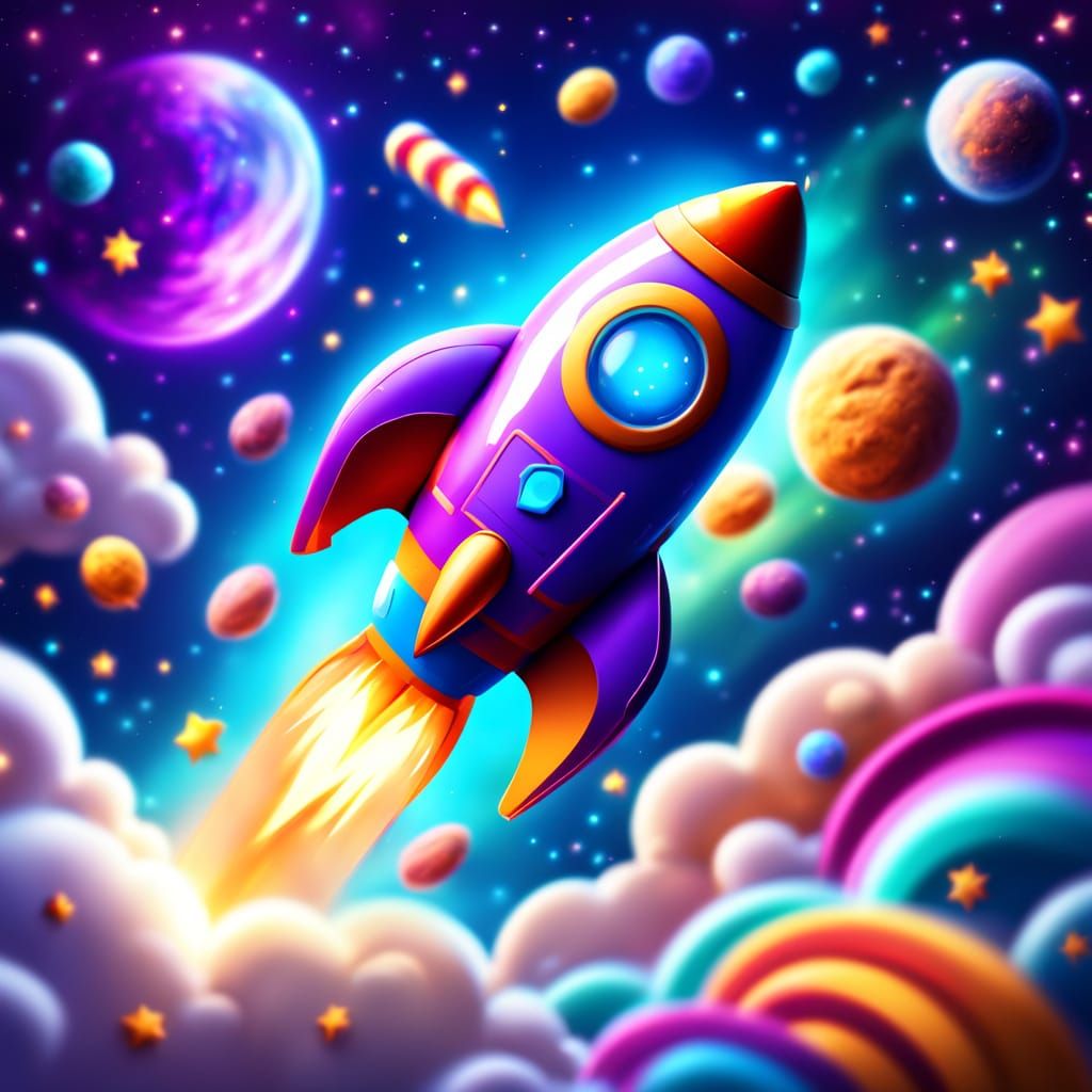 Toy Rocket Ship Concept Art in Child's Bedroom