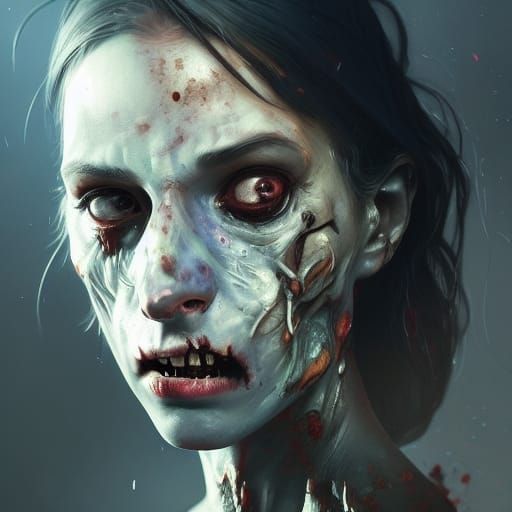 Detailed Zombie Portrait in Hyperrealistic Style