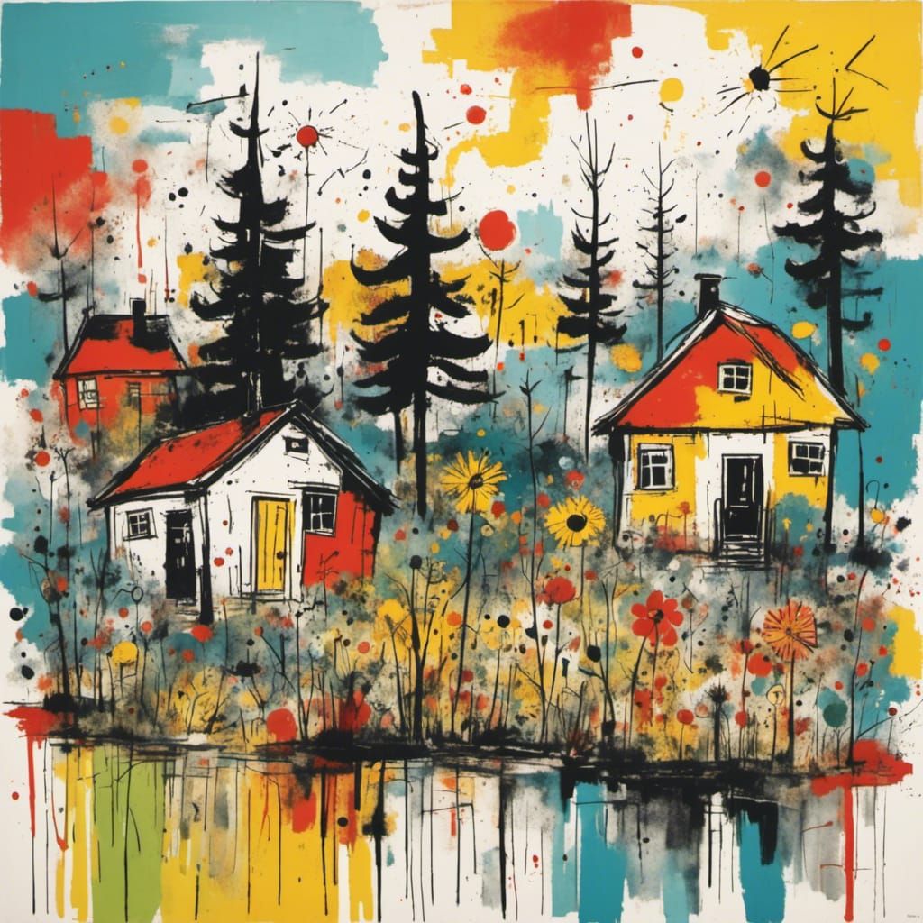 Over the Rainbow in Drawing and Ink Style