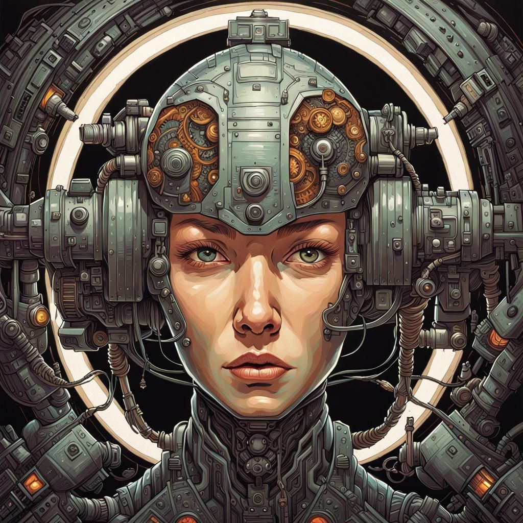 Sci-Fi Portrait with Impasto Brushstrokes