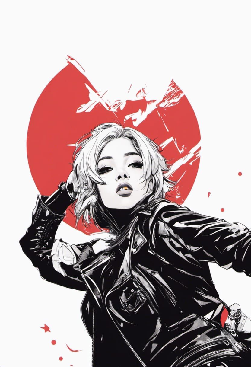 Cyberpunk Manga Punk Rocker Illustration