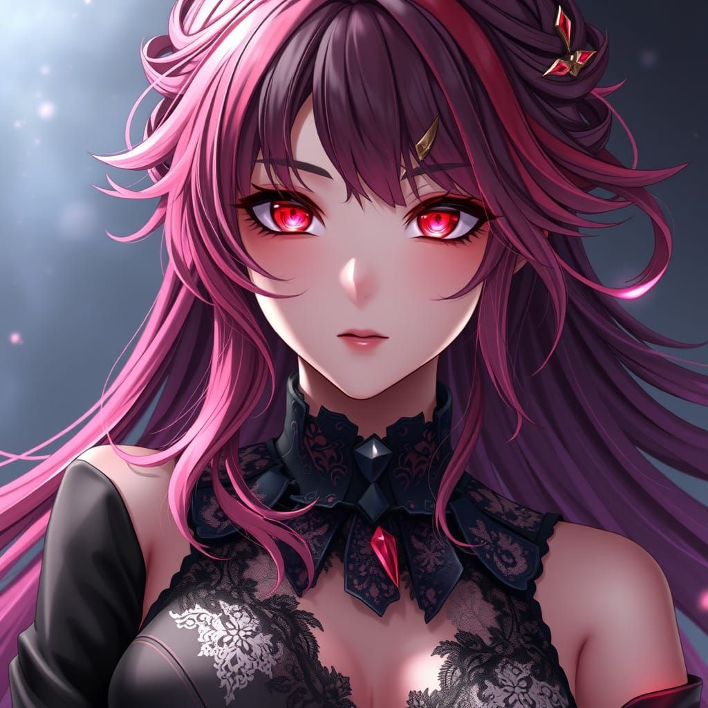 Mystifying Siren in Cyberpunk Anime Style