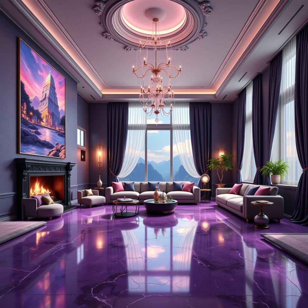 Hyper Realistic Penthouse With Amethyst Floors and Diamond C...
