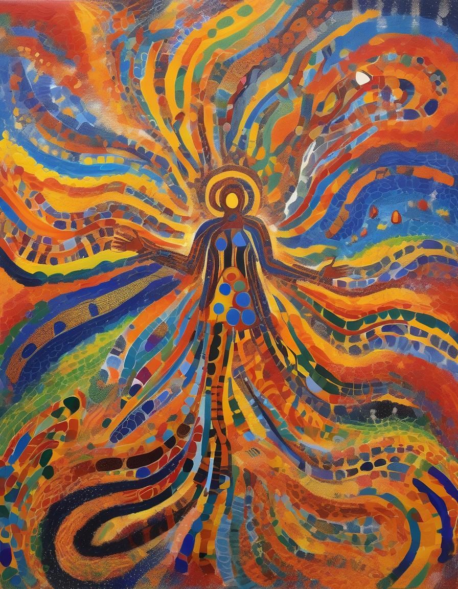 Creation Goddess Emerging in X-Ray Art Style