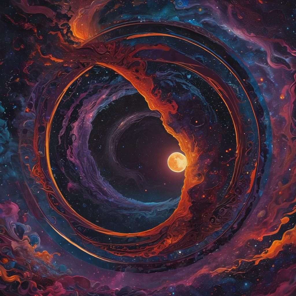 Cosmic Dreamscape with Swirling Nebula