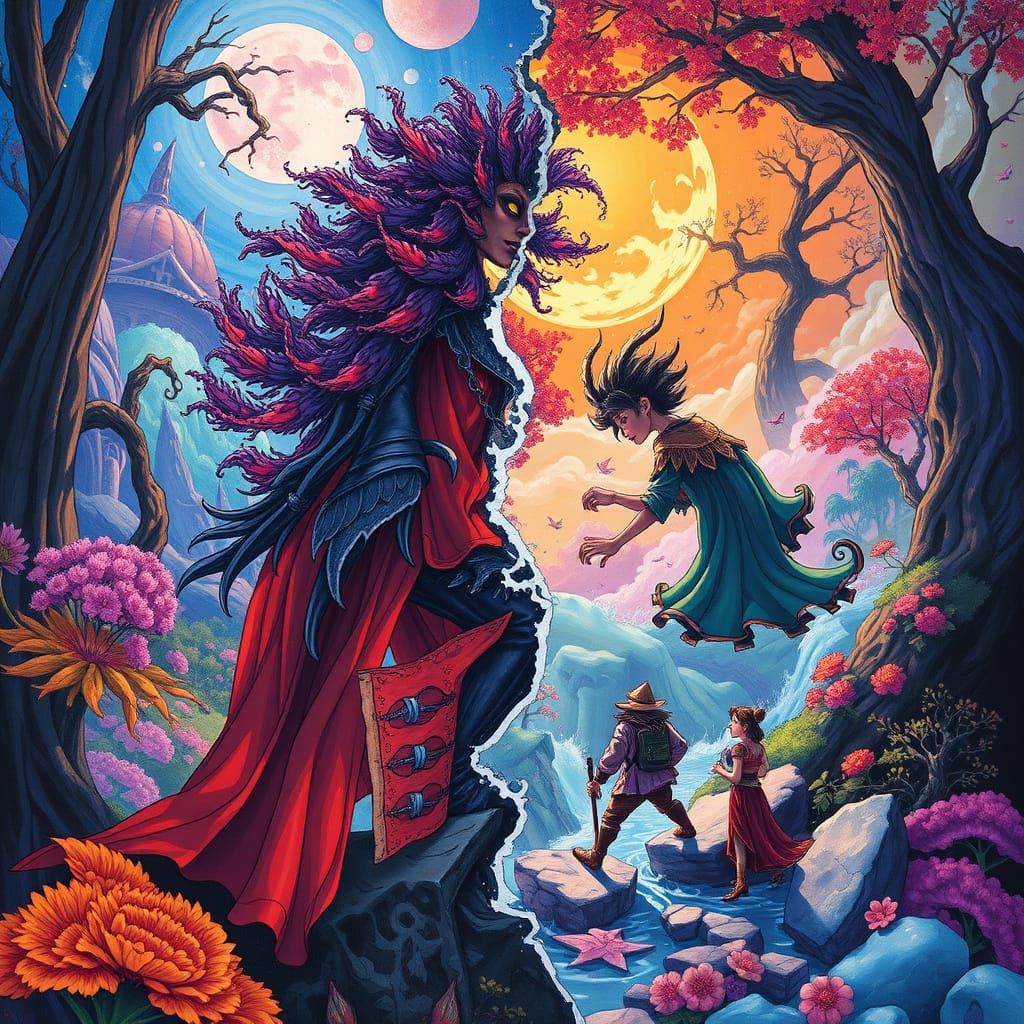 Fantasy Worldscapes Blended in Vibrant Gouache