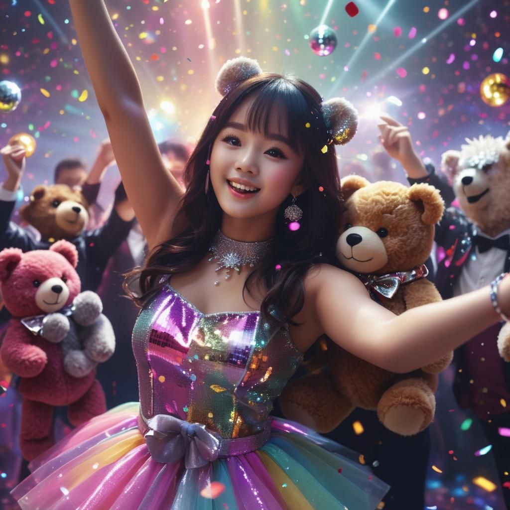 Teddy Bears Dancing in Digital Art Style