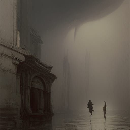Terrifying Gothic Horror Boy Illustration