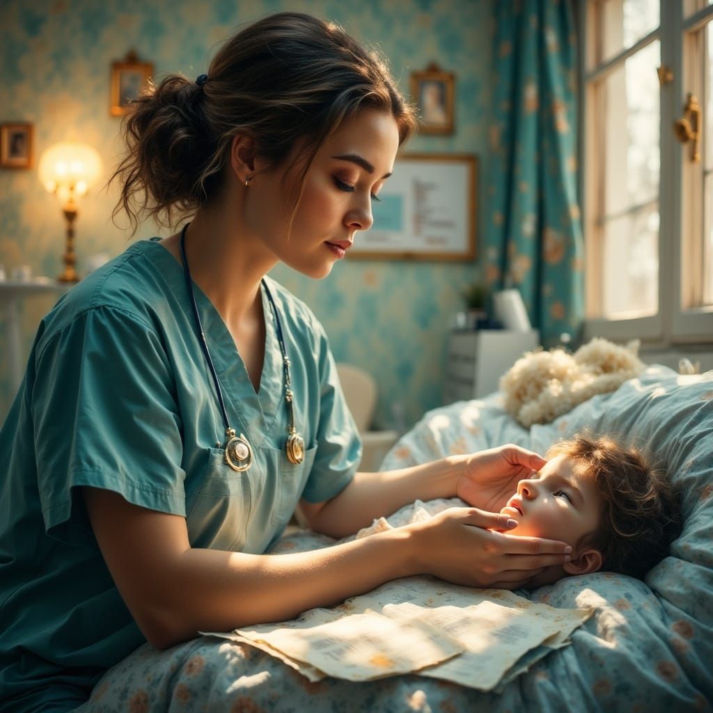 Hyperrealistic Nurse Offers Compassionate Care