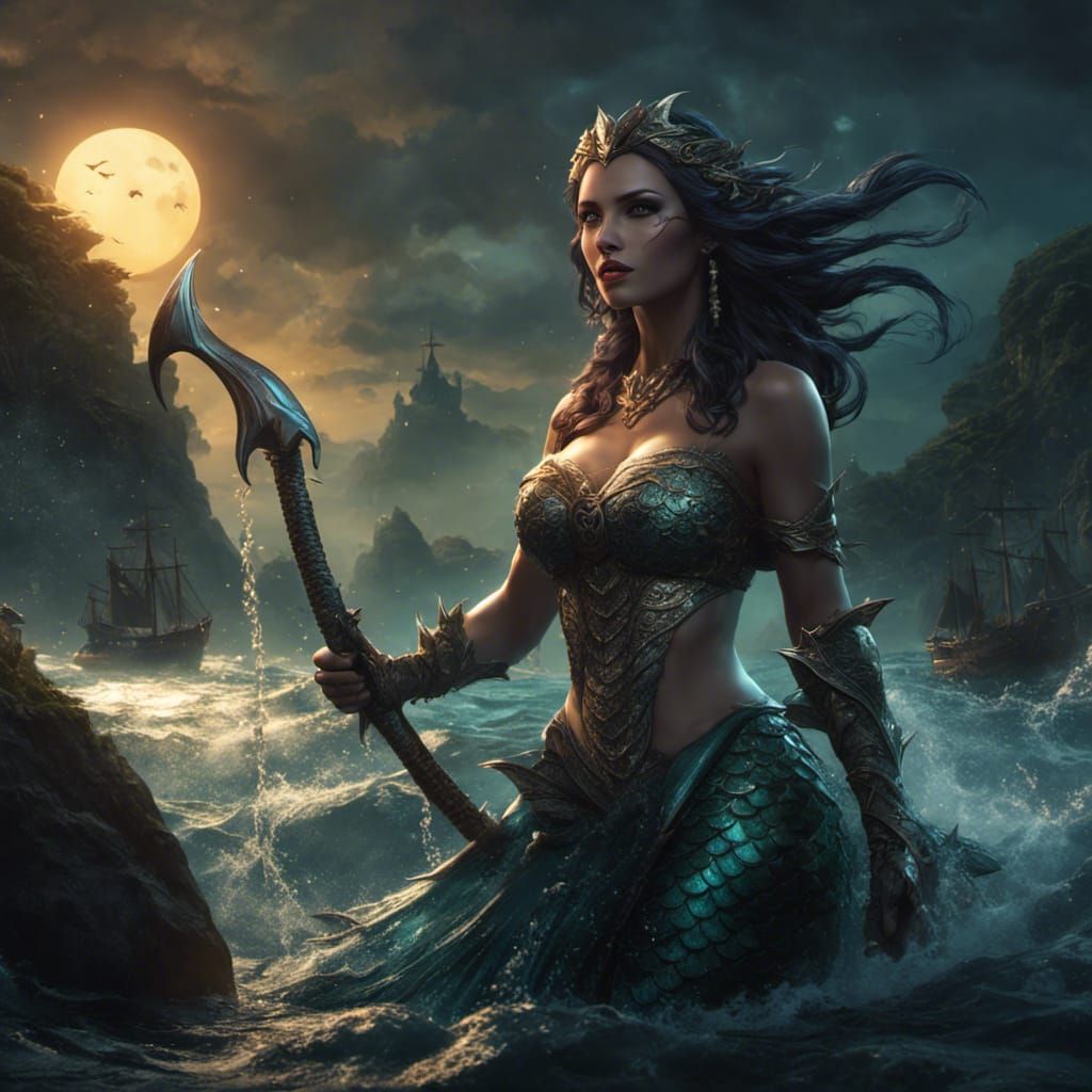 Hyperdetailed Dark Fantasy Mermaid in 8k Resolution