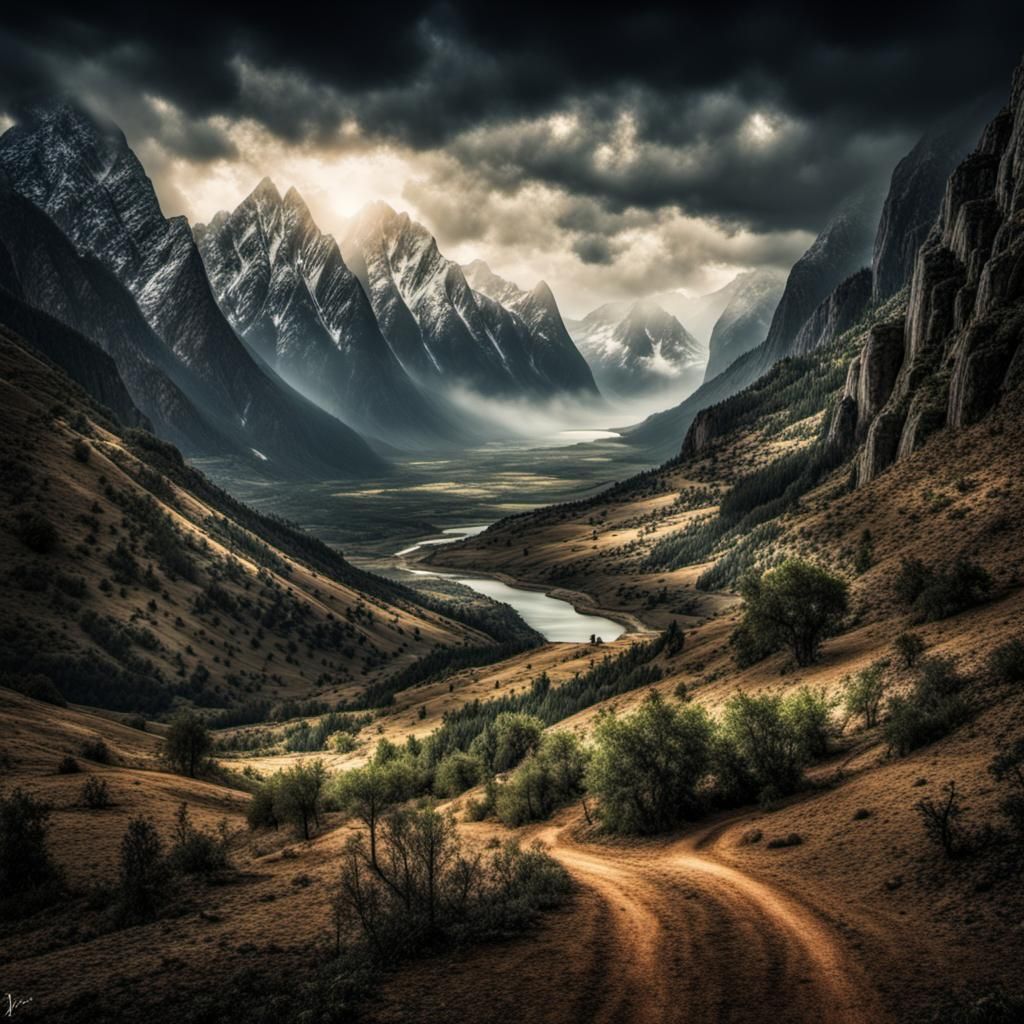 Hyperrealistic Landscape with Intricate Details in HDR
