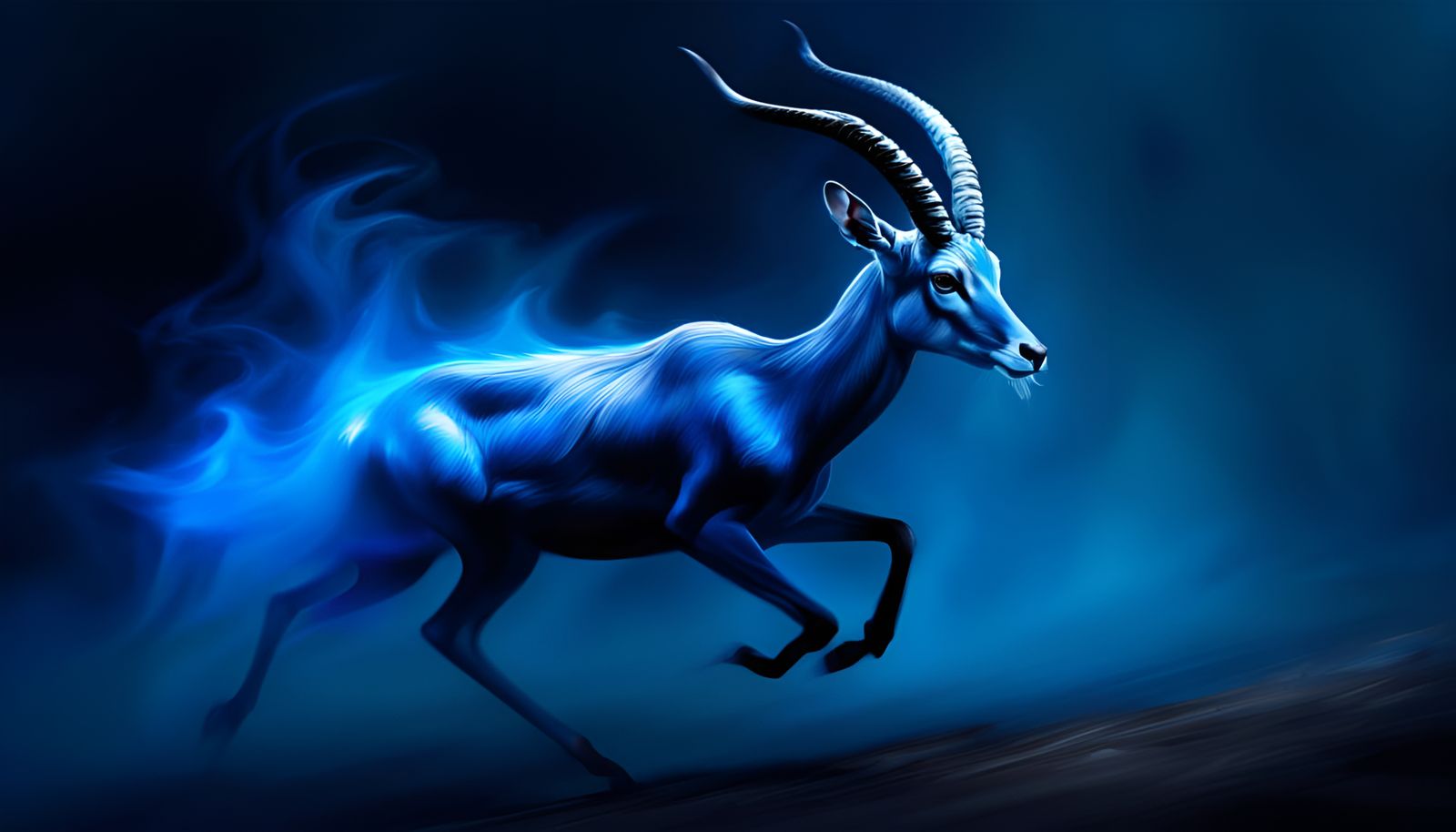 Blue Flame Gazelle Antelope in Motion