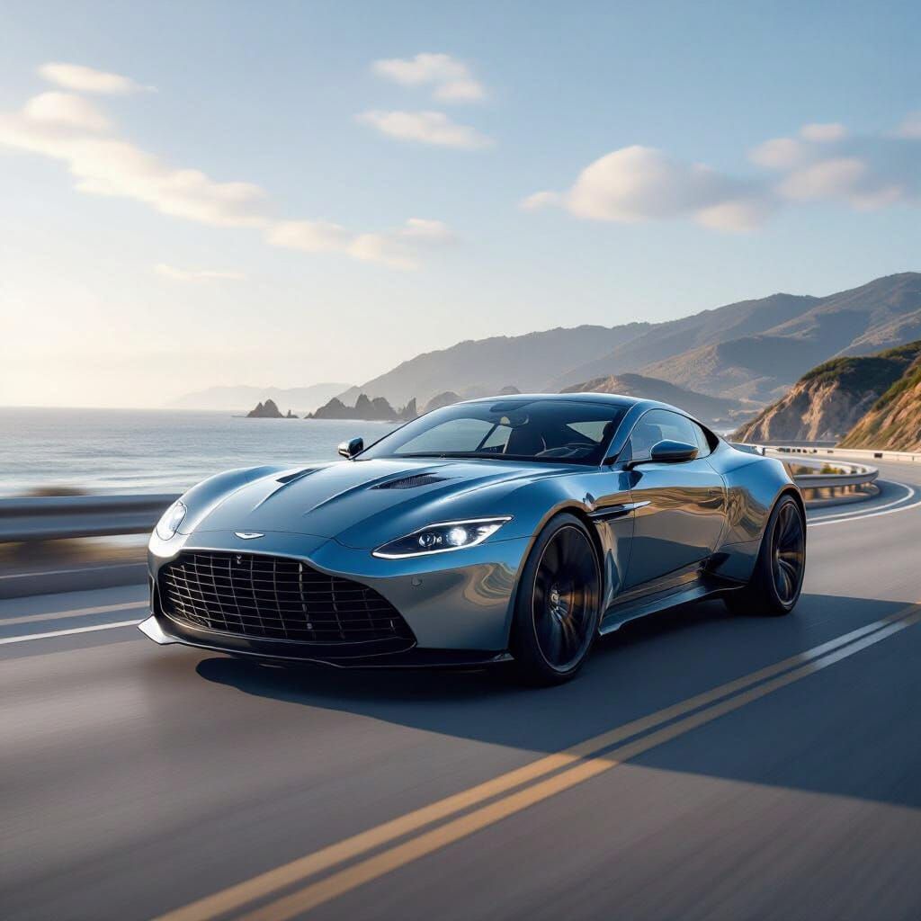 Futuristic Aston Martin Races Pacific Coast Highway
