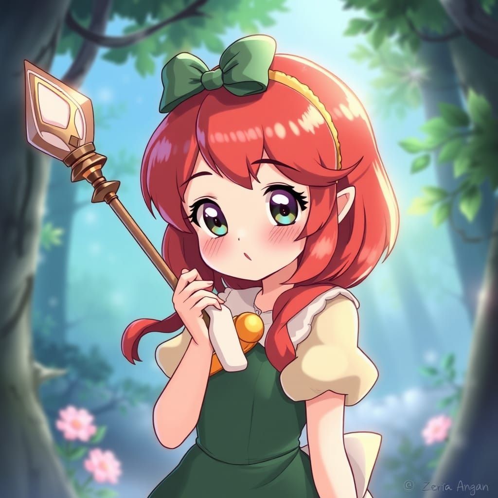 Cute Wendy from Peter Pan in Anime Style