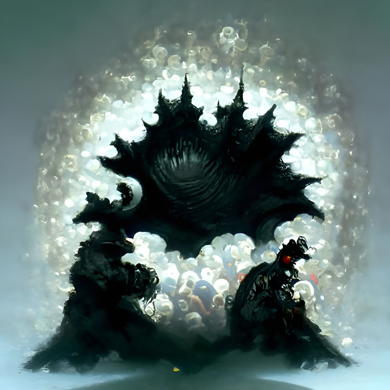Horrific Mandelbrot Fractal in Gothic Horror Style