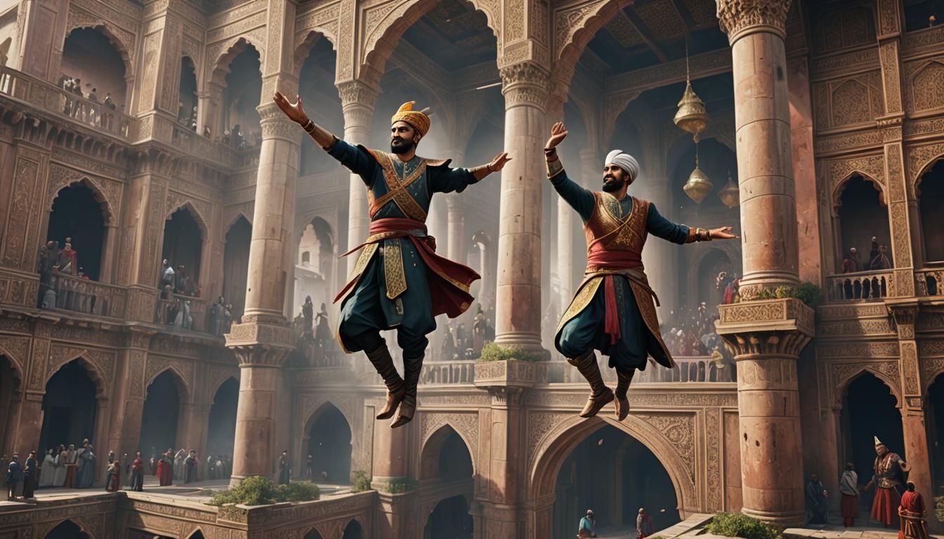 Akbar Throwing a Person from Palace Balcony