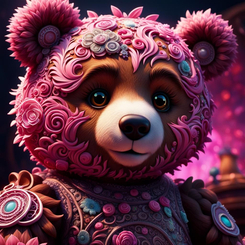 head shot of a teddy bear