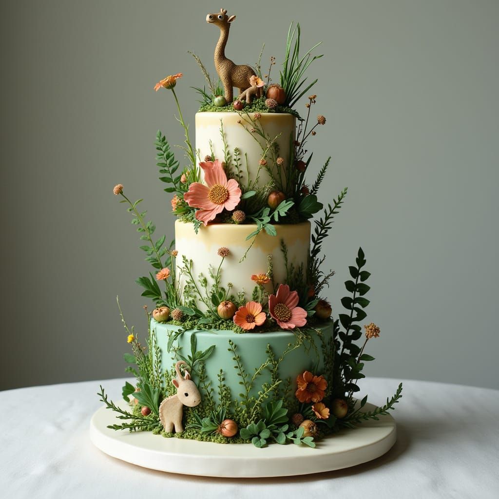 Elaborate Jungle Cake Inspired by Gurney, Thorp and Loish