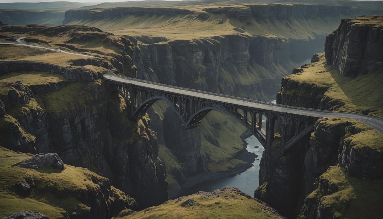 Epic Gothic Bridge in Cinematic Style