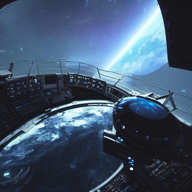 Spaceship View of Alien Planet: Photorealistic Digital Art